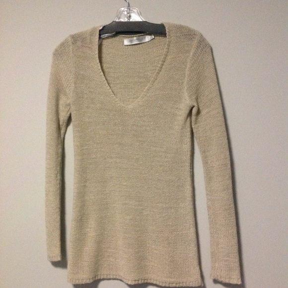Contemporaine Ribbon-knit V-neck Sweater - Picture 1 of 3